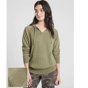 Athleta Evergreen Hoodie Sweater Shadow Olive